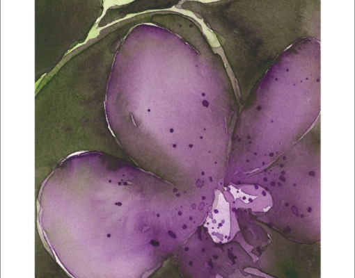 Kunstkort kvadratisk Orkidé Phalanopsis II